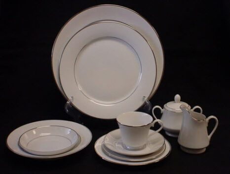 Ivory with Gold Band China Place Setting