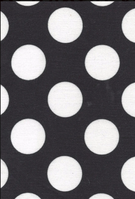Black and white polka dot linen