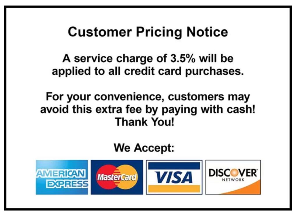 credit card notice
