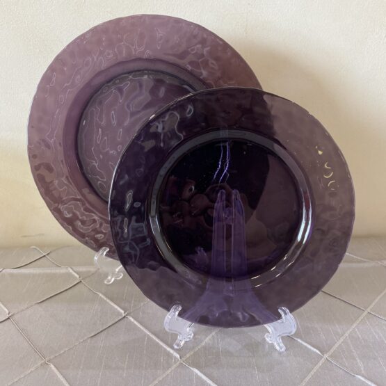 Pounded Amethyst Glass Plates