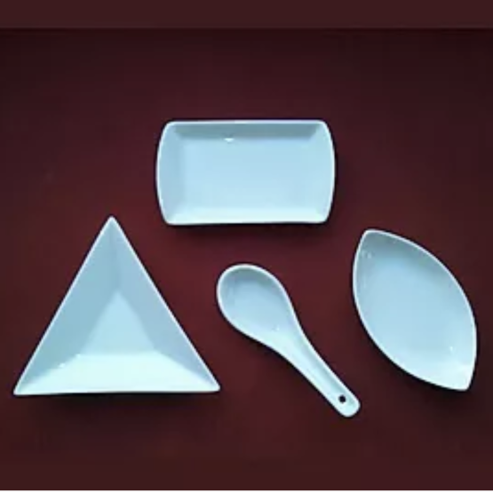 Tid Bit Plates in various sizes. white