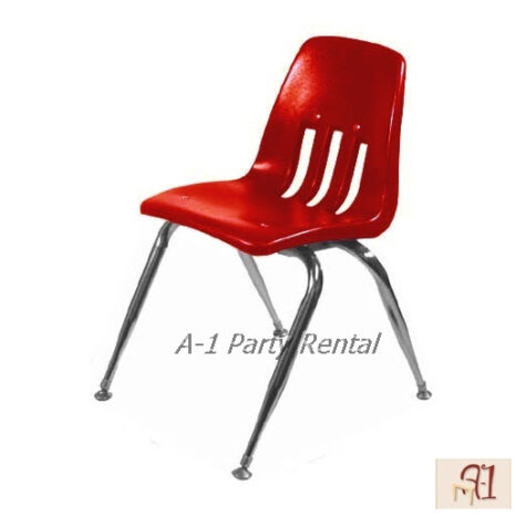 Chrome Childrens chairs in red and blue for rent