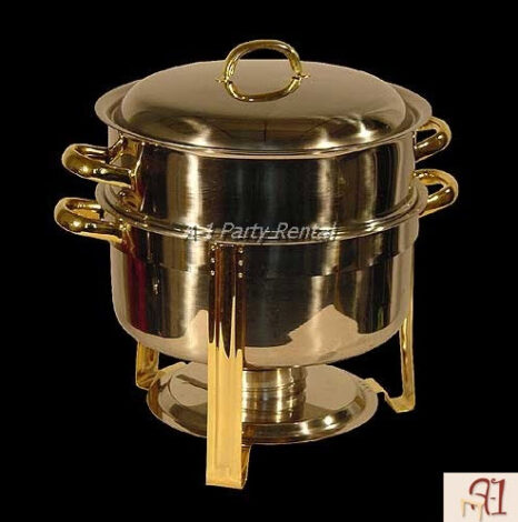 Stainless Soup Chafer WITH gold trim