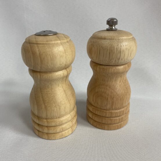 Wooden salt shaker and pepper grinder