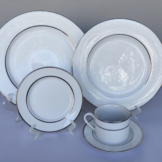 White with Silver Band China Place settings